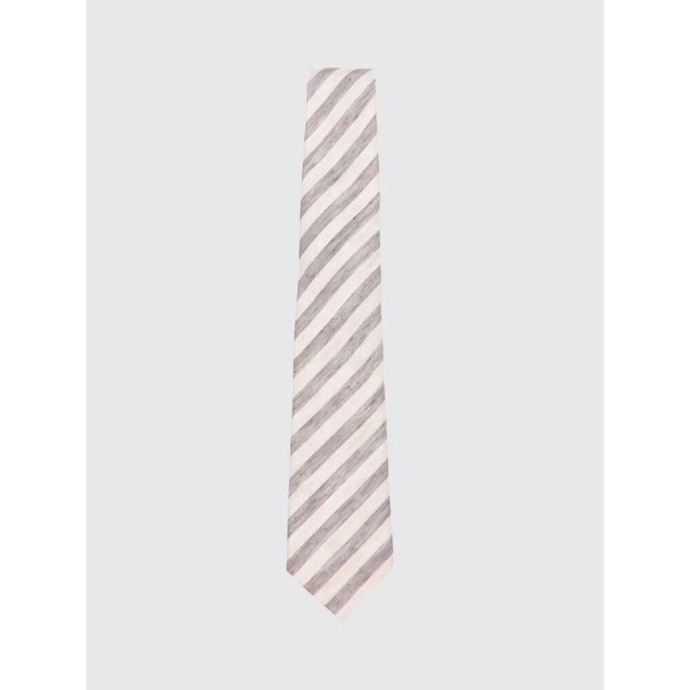 Tagliatore Men Tagliatore Regimental Linen And Silk Tie